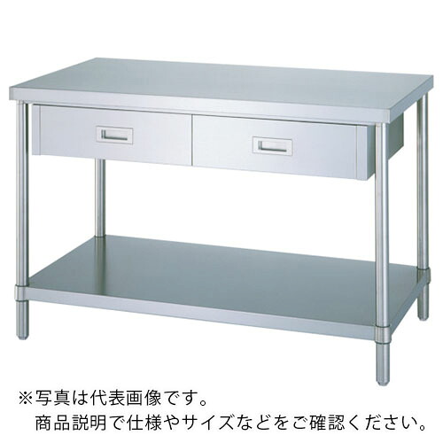 シンコー ステンレス鋼御勤め台片面引出付(ベータ板棚印字機・SUS304) 900×750×800 ( WDBN-9075 ) 【製造会社取寄】