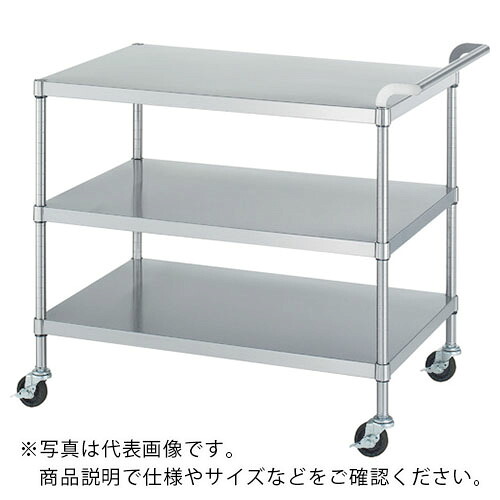 シンコー ステンレス鋼手押し車(SUS3430) 全ての存在3段手合い φ75導電天然ゴム車 750×450×800 ( M03-7545-800-RE75_SH ) 【製造業者取寄】
