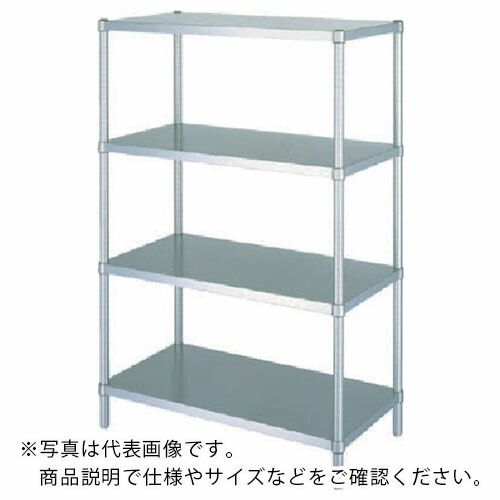 【SALE必要経費】シンコー ステンレス鋼仕合わせ(ベータ棚印字機)4段 RBN4型 SUS304 888×738×1800 ( RBN4-9075 ) シンコー(株)