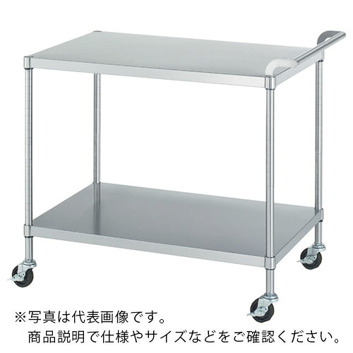 シンコー ステンレス鋼手押し車(SUS304)全ての存在2段手合い φ75導電ナイロン車 900×600×800 ( MN02-9060-800-NE75_SH ) 【製造業者取寄】