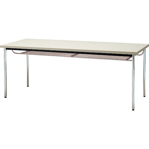 TOKIO ( 藤沢工業 ) ミーティングテーブル 丸脚棚付 1800×750mm ニューグレー ネオグレー ( TD-1875TM NG ) 藤沢工業(株) 【メーカー取寄】