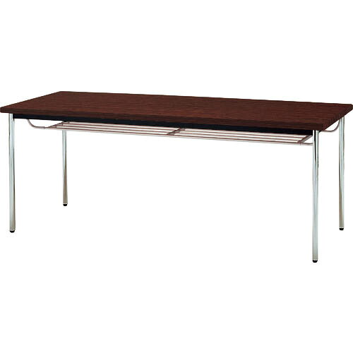TOKIO ( 藤沢工業 ) ミーティングテーブル 丸脚棚付 1800×600mm ローズ ローズ ( TD-1860TM RO ) 藤沢工業(株) 【メーカー取寄】