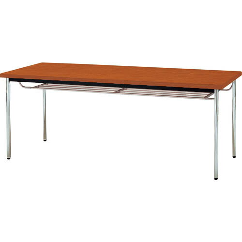 TOKIO ( 藤沢工業 ) ミーティングテーブル 丸脚棚付 1800×750mm チーク チーク ( TD-1875TM T ) 藤沢工業(株) 【メーカー取寄】