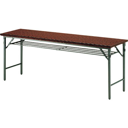 TOKIO ( 藤沢工業 ) 折りたたみテーブル 棚付 1200×750mm ローズ ローズ ( TW-1275T RO ) 藤沢工業(株) 【メーカー取寄】