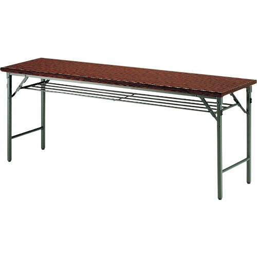 TOKIO ( 藤沢工業 ) 折りたたみテーブル 棚付 1500×750mm ローズ ローズ ( TWS-1575T RO ) 藤沢工業(株) 【メーカー取寄】