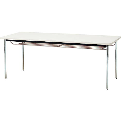 TOKIO ( 藤沢工業 ) ミーティングテーブル 丸脚棚付 1800×750mm ニューグレー ネオグレー ( TDS-1875TM NG ) 藤沢工業(株) 【メーカー取寄】