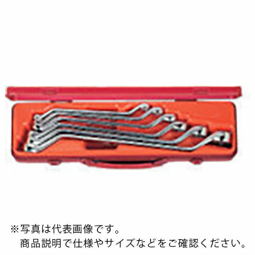 KTC ( 京都機械工具 ) 45°ロングめがね鍵仕かける(6本組) 金属元素入れもの外寸385×100×45粍 ( M2506 )