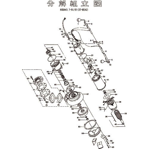 ツルミ ( 鶴見製作所 ) 固定子 ( 801-05659614-9 ) (株)鶴見製作所 【メーカー取寄】
