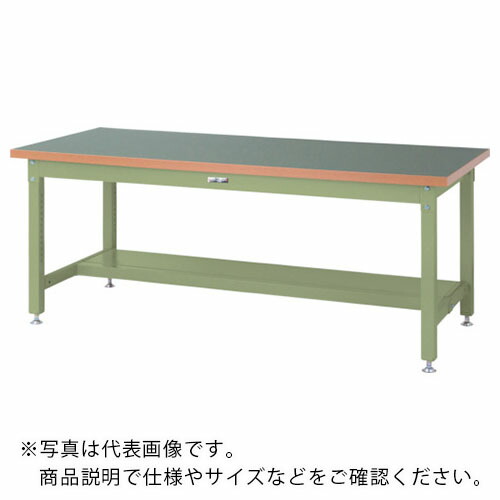 【SALE通貨価値】まっ盛りテック ( 山金工業 ) 掛け目やり方台 細工物一覧表 百貨店手合い 塩ビシート天板 横ずっぽう棚板1枚付 W1800×D900×H740粍 ヤマテックグリーン ( SSR-1890T-GG ) 山金工業(株)