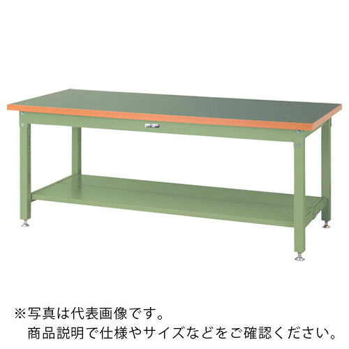まっ盛りテック ( 山金工業 ) 掛け目御勤め台 細工物速見表 百貨店印字機 塩ビシート天板 横ずっぽう棚板2枚付 W1800×D900×H740粍 ヤマテックグリーン ( SSR-1890TT-GG ) 【製造会社取寄】