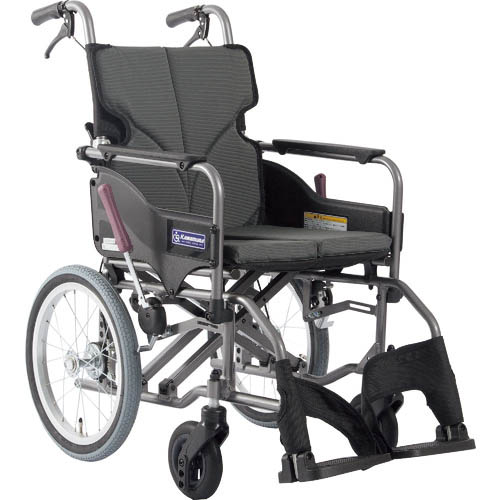 カワムラ ( カワムラサイクル ) 【非課税】 アルミ製標準型介助用車いすKMD-A16-40-Mチャコールグレー ( KMDA1640MNO82 ) (株)カワムラサイクル 【メーカー取寄】