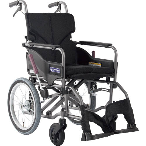 カワムラ ( カワムラサイクル ) 【非課税】 アルミ製標準型介助用車いすKMD-A16-40-M黒メッシュ ( KMDA1640MNO68 ) (株)カワムラサイクル 【メーカー取寄】