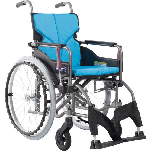 カワムラ ( カワムラサイクル ) 【非課税】 アルミ製標準型自走用車いすKMD-A22-42S-Mライトブルー ( KMDA2242SMNO83 ) (株)カワムラサイクル 【メーカー取寄】