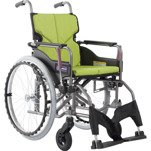 カワムラ ( カワムラサイクル ) 【非課税】 アルミ製標準型自走用車いすKMD-A22-42S-M若草色 ( KMDA2242SMNO85 ) (株)カワムラサイクル 【メーカー取寄】