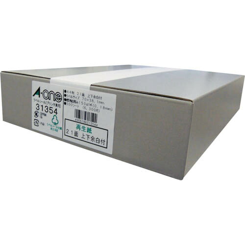 ３M ( スリーエム ) エーワン ラベルシール(プリンタ兼用)再生紙 21面 上下余白付 ( 31354 ) 【メーカー取寄】