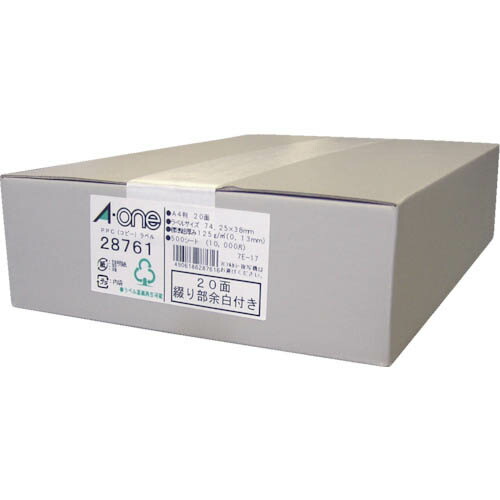 【SALE必要経費】３M ( スリーエム ) エーワン PPC下げ札 A4‐20面 (500枚入) ( 28761 ) スリーエム ジャパン(株)執務室