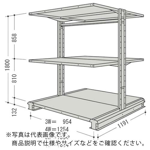 NF ( 日本ファイリング ) スチール写真製軽中量雄螺旋受け答え棚 キャンチラック複式増結1連 間口1554×奥ふかさ1191×高さ1800粍 150kg ( CR65L-W3B ) 【製造会社取寄】