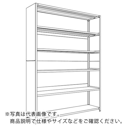 NF ( 日本ファイリング ) 背板・側板付軽量物品棚W1800D450H2400F6 ( LA86S-26 ) 日本ファイリング(株) 【メーカー取寄】