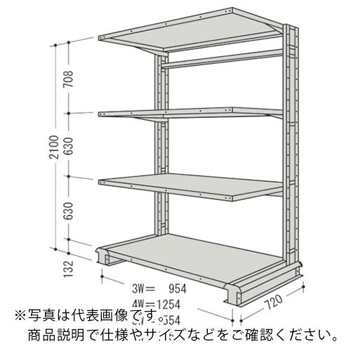 NF ( 日本ファイリング ) キャンチラック単式1連W1254D720H2100F4 ( CR74L-S4 ) 日本ファイリング(株) 【メーカー取寄】