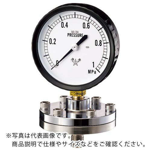 右下 ( 右下精器製造 ) 隔膜式圧力計 BT-1型 ( KA-BT-1-8-304-0.1MPA ) 右下精器製造(株) 【メーカー取寄】
