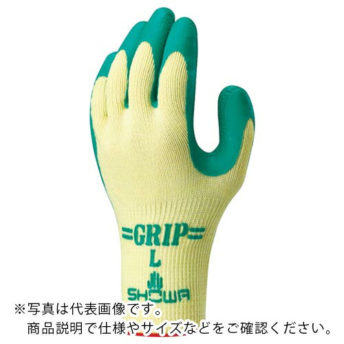 SHOWA ( ショーワグローブ ) 天然ゴム背抜き手袋 まとめ買い グリップ(ソフトタイプ)5双パック グリーン Mサイズ ( NO310-M5P ) 【24袋セット】