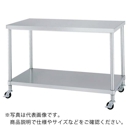 シンコー ステンレス(SUS430)作業台ベタ棚板キャスター付 φ75ウレタン車 900×600×800 ( WBC-9060-U75 )|Orange Tool Tokiwa