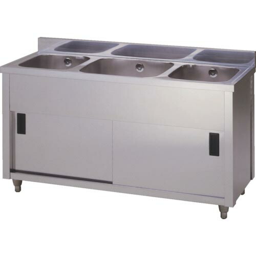 アズマ ( 東製作所 ) 三槽キャビネットシンク 1500×600×800 ( AP3-1500H ) (株)東製作所 【メーカー取寄】