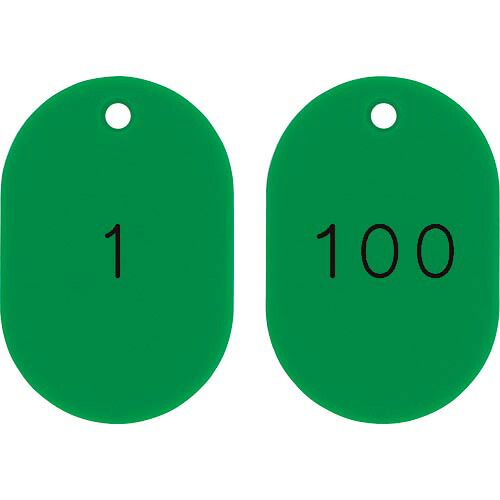 緑十字 ( 日本緑十字 ) 小判型番号札 1~100/連番号入 緑 小判札453-G(1~100) 45×30mm 100枚組 ( 200121 ) 6,219円