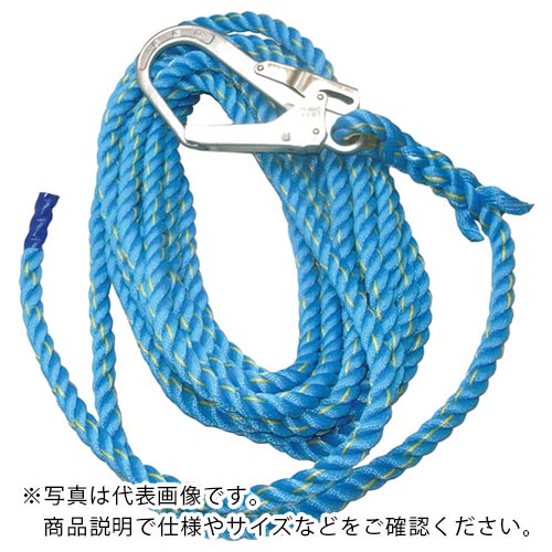 【SALE必要経費】まつうら ( まつうら製作 ) 青味ニューテトロン親綱(垂直方向用) 16粍Φ×20m 片側引っかかり付 ( NEW-TETORON-1620BLUE )