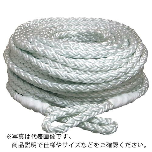 まつうら ( まつうら工業 ) 電動ウインチ用ナイロンクロスロープ(8打ち) 9mmΦ×50m 両端アイ加工 ( NR-8CROSS-9-50 )