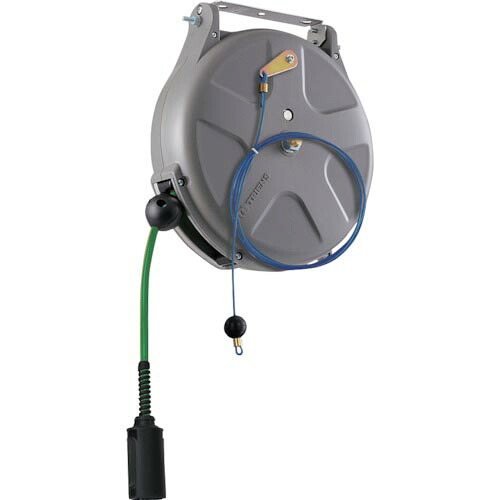 TRIENS ( 三協リール ) 導電エアーホースリール ブレーキ式 内径6.5×外径10mm ホース全長10m グレー ( SHS-210EFA )