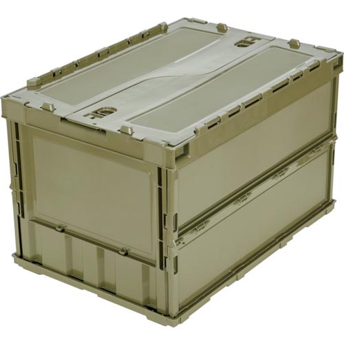 薄型オリコン TRUSCO 50L TR-C50B グレー　４個セット TR-C50B | 薄型折りたたみコンテナ オリコン 箱 50Lロックフタ付