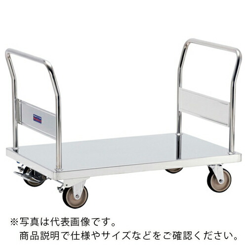 テックサス オールステンレス製運搬車 両ハンドル式ステンレス台車 フットブレーキ付 SUSΦ125ウレタン車 1200×600×213mm ( NW-1260DWH-FB ) (株)テックサス 【メーカー取寄】