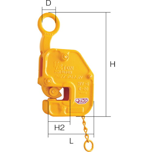 NETSUREN ( 三木ネツレン ) HV-G型 1/2TON 竪吊・横吊兼用クランプ ( B2170 )|Orange Tool Tokiwa