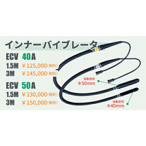 EXEN ( エクセン ) コードレス高周波バイブレータECV続きもの バイブレータ部 ( ECV50A-1.5M ) 【製造業者取寄】