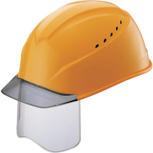 タニザワ ( 谷沢製作所 ) エアライトS搭載ヘルメット(グレー透明ひさし・溝・通気孔・シールド付) 黄色 ( 1230VJ-SH-V2-Y5-J )