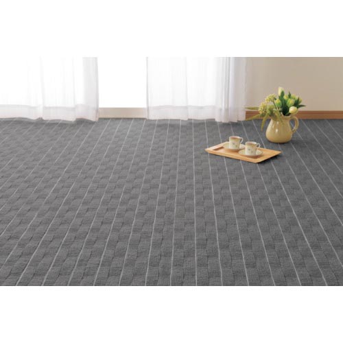 萩原 高級感のある平織りカーペット メテオ 江戸間8帖 グレー 3520×30×3520 ( 600021180 ) 【メーカー取寄】