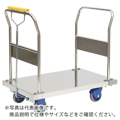 金沢 ( 金沢車輛 ) ハンドブレーキ付両ハンドル固定式小型静音ステンレス台車 ( SUSHB-103GS ) 【メーカー取寄】｜Orange Tool Tokiwa 64,123円