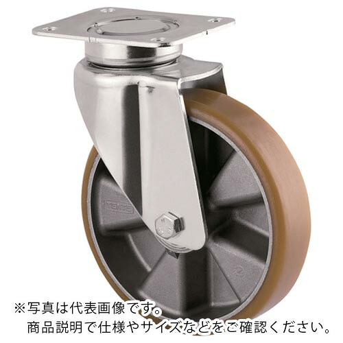 テンテキャスター 重荷重用高性能旋回キャスター“DELTA”(ウレタン車輪) φ125 自在式 ターンドベアリングシート付 ( 3640ITP125P63 CONVEX WITH TBS ) テンテキャスター(株) 【メーカー取寄】