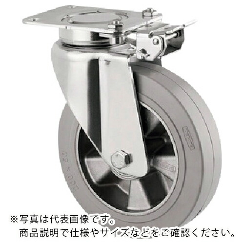テンテキャスター 重荷重用高性能旋回キャスター”DELTA”(ゴム車・メンテナンスフリー) φ125 自在式(方向ロック付) ( 3641IFP125P63 ) テンテキャスター(株) 【メーカー取寄】