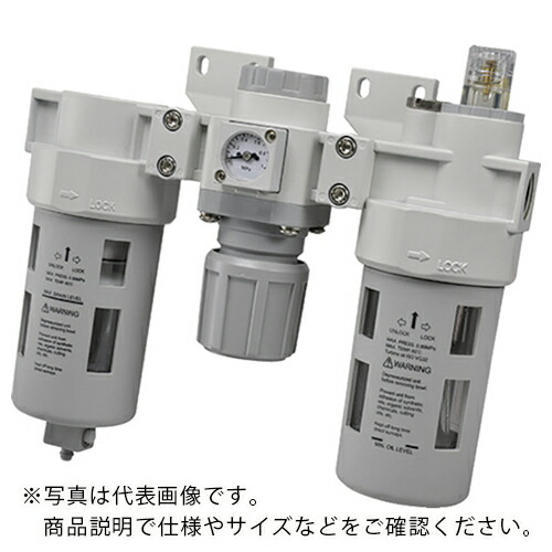 TAIYO エアコントロールユニット/3点仕掛ける(鉤括弧、角型翦断応力計付) ( MFRL3-15-BD )