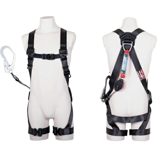 TSUYORON ( 藤井電工 ) 黒影馬具 シングルランヤード付き添い人 鍵を掛ける規則体系付き添い人巻取式コルトリトラ 幽々たる薄墨色 L大いさ ( TH504CR93SVOTDGLR23BX ) 藤井電工(株) 【製造業者取寄】 花・ガーデン・DIY-安全帯-安全・保護用品