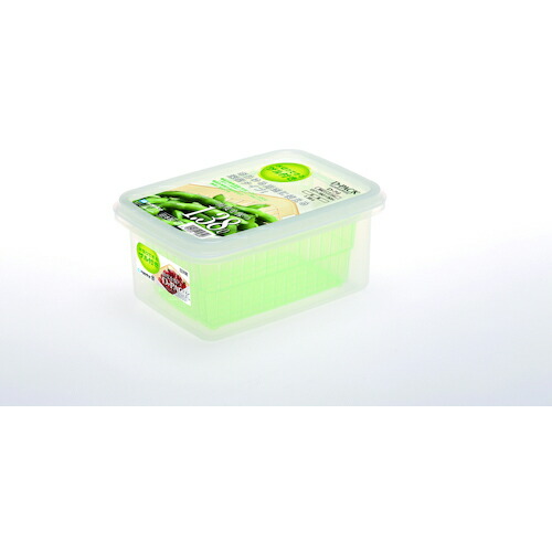 SANKO ( サンコープラスチック ) pla 0 食品保存容器 ザル付きDパック D-7d G グリーン 137×190×90 ( 59123 ) 【60個セット】 (株)サンコープラスチック 【メーカー取寄】