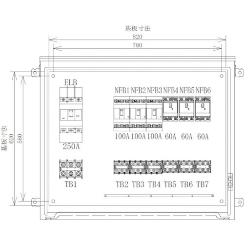 セフティー ( セフティー電気用品 ) 仮設動力分電盤 6回路(100A×3)(60A×3) ( P250-N6 ) セフティー電気用品(株) 【メーカー取寄】