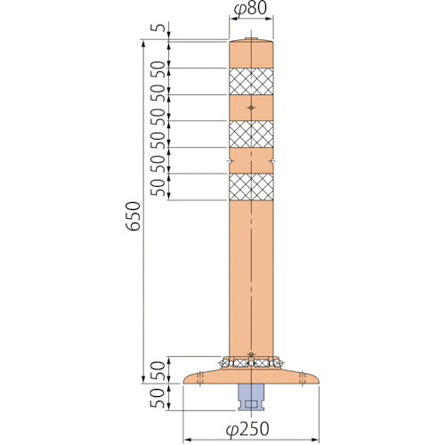 グリーンクロス 車線分け隔てる標判定基準PCT-65-250-R ( 6300029532 ) 【製造業者取寄】 その他-花・ガーデン・DIY-DIY・工具