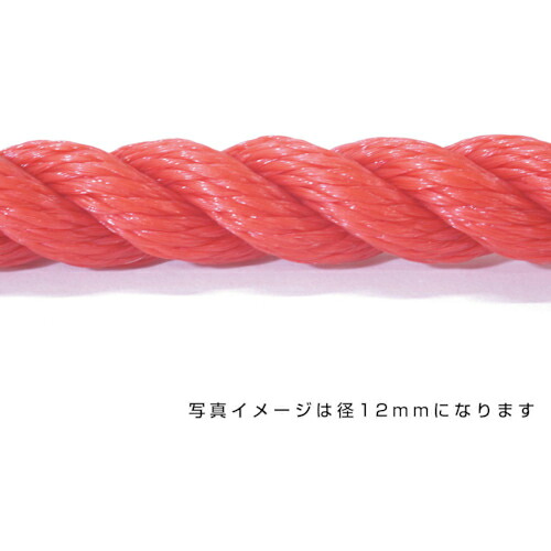 グリーンクロス ポリエチレンロープ 赤 9mm 200m巻 ( 6300040535 ) (株)グリーンクロス 【メーカー取寄】