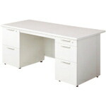 PLUS ( 足し加える ) 678640)先んじる 両袖机 ( LE-167D-32 WS/W4 ) 【製造業者取寄】