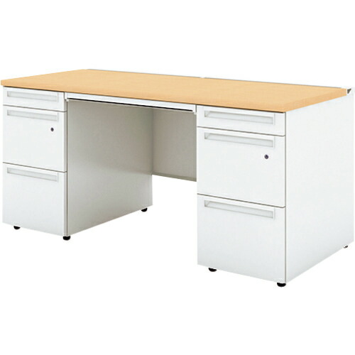 PLUS ( 足し加える ) 779615)US 両袖机 ( UR-157AL-33 WM/W4 ) 【製造業者取寄】