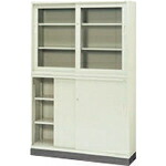 PLUS ( つけ加える ) 18457)KR 引違い書庫(瑠璃戸) ( SG-403RS LGY ) つけ加える(株) 【製造業者取寄】 DIY・工具-花・ガーデン・DIY-その他