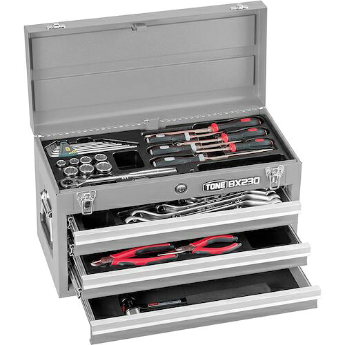 TONE 整備用工具セット ツールセット BX230仕様 シルバー 間口508×奥行232×高さ302mm ( TSS452SV ) TONE(株) 【メーカー取寄】